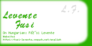 levente fusi business card